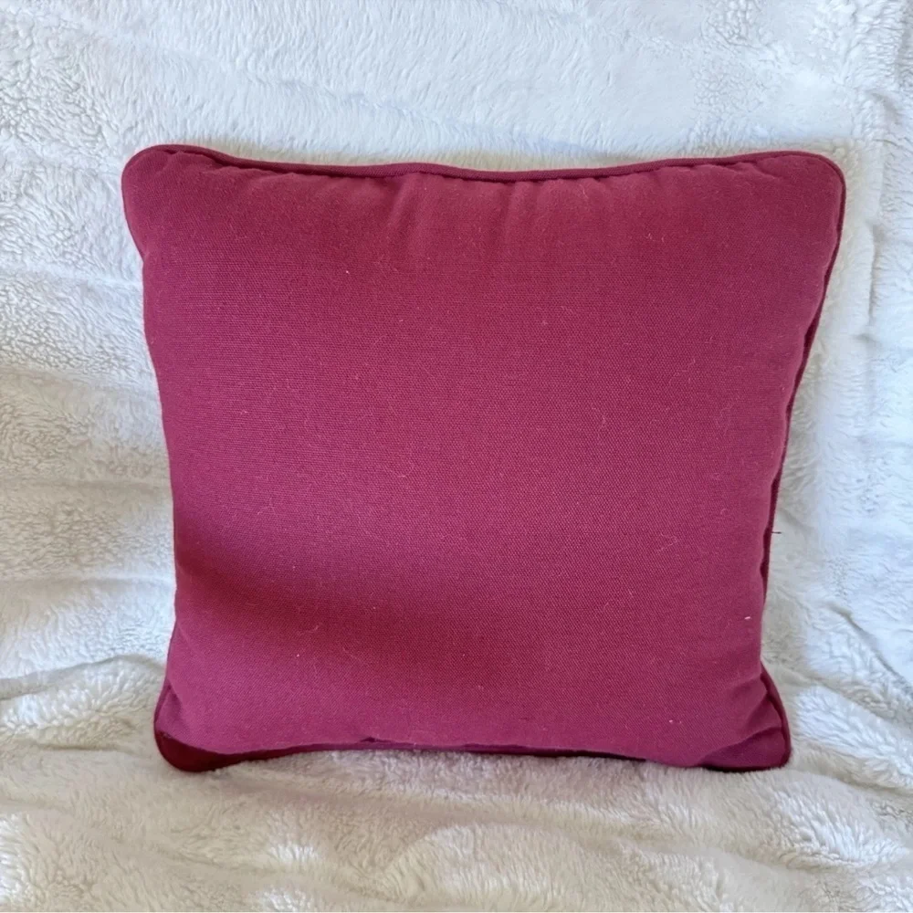 Vintage Santa Moon Joy To The World Needlepoint Throw Pillow